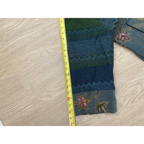 Soft Surroundings Izmur Wool Patchwork Tapestry Jacket L Embroidered Boho Art - Picture 8 of 8